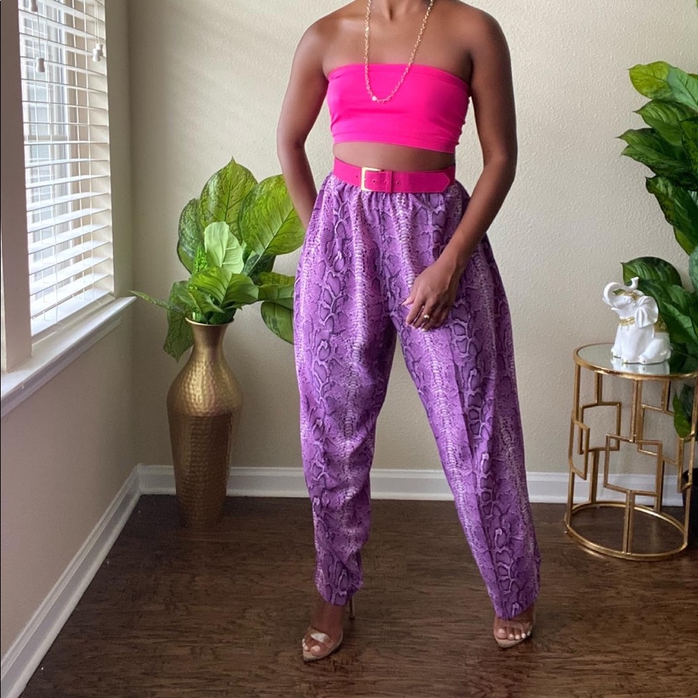 Purple Python Pants - image 1